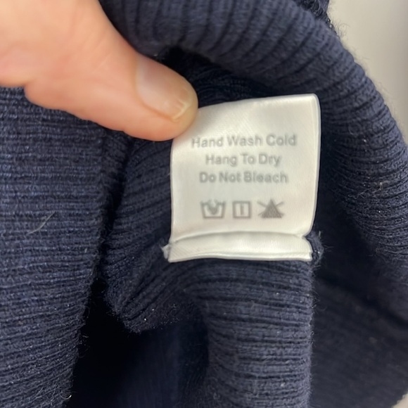 Tuckernuck Navy Rosemary Eyelet Lace Ribbed Crewneck Sweater Feminine Preppy M - Picture 12 of 12